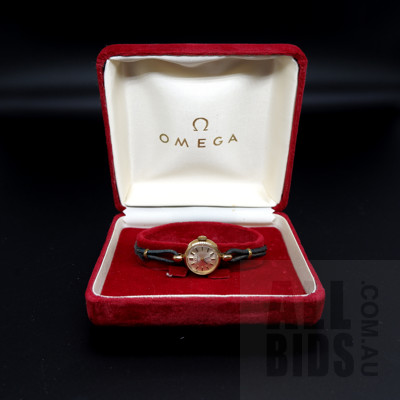 Vintage Gold Plated Ladies Omega Watch with Original Box