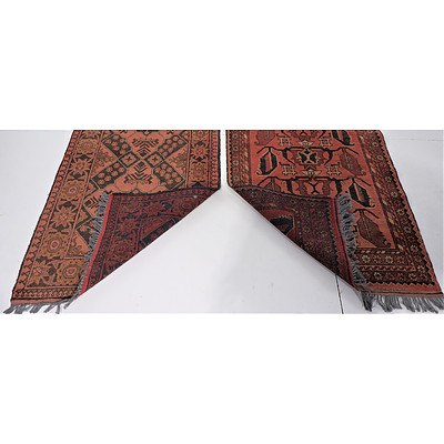 Two Afghan Hand Knotted Wool Rugs with Khal Mohammadi Design