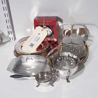 Assorted Silverplate and Stainless Steel Wares including Merra Sugar Bowl and WMF Onion Dish