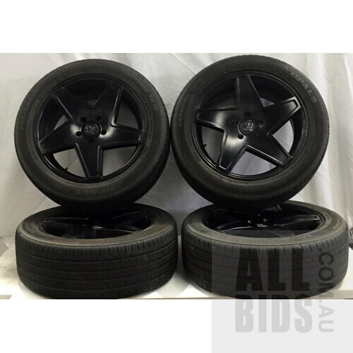 Set Of Four 20Inch Hussla FTW Matte Black Wheels With Opals Tyres