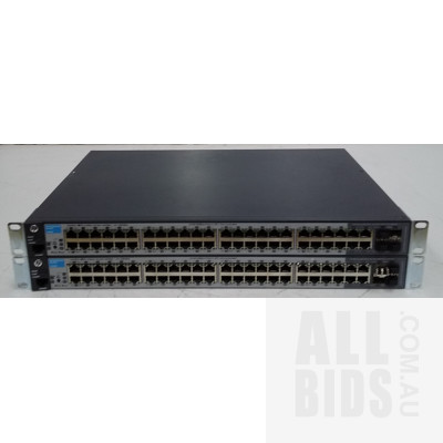 HP (J9280A) ProCurve 2510G-48 48 Port Managed Gigabit Ethernet Switch - Lot of Two