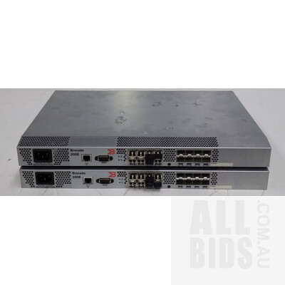 Brocade (HD-210E-R001) SilkWorm 200E 16 Port Fibre Channel Switch - Lot of Two