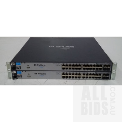 HP (J9145A) ProCurve E2910al-24G 24 Port Managed Gigabit Ethernet Switch - Lot of Two