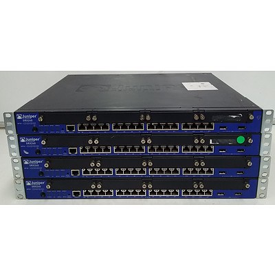 Juniper Networks (SRX240H) SRX240 Services Gateway Gigabit Ethernet Security Appliance - Lot of 4