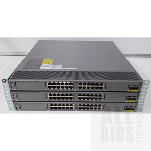 Cisco (N2K-C2224TP-1GE) Nexus 2000 Series Gigabit Ethernet Fabric Extender Switch - Lot of Three