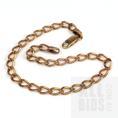 9ct Yellow Gold Curb Link Bracelet, 4.8g