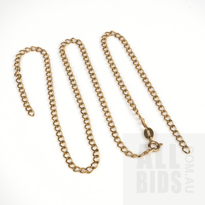 9ct Yellow Gold Curb Link Chain, 4.5g