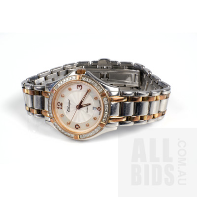 Swiss Classique Ladies Wristwatch with Mother of Pearl, 42 RBC Diamonds and 8 Single Cut Diamonds, TDW in Dial 0.50ct