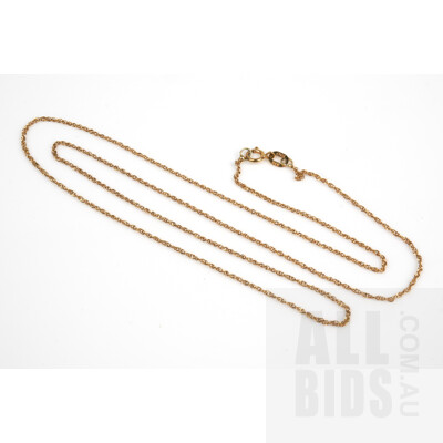 9ct Yellow Gold Double Curb Link Chain, 0.9g