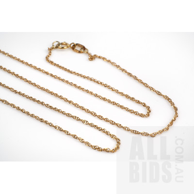 9ct Yellow Gold Double Curb Link Chain, 0.9g