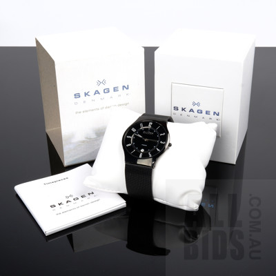 Boxed Gents Skagen Denmark Titanium Wristwatch with Booklet