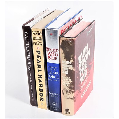 Quantity of Four First Edition Books Relating to Americas Involvement in WW2 Including Gordon Thomas Ruin From the Air, Joanna Hoppes Calculated Risk and More