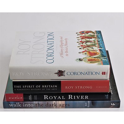 Four First Edition Books Relating to History Including David Starkey Royal River, Bill Bevin Walk Into the Dark Ages and More