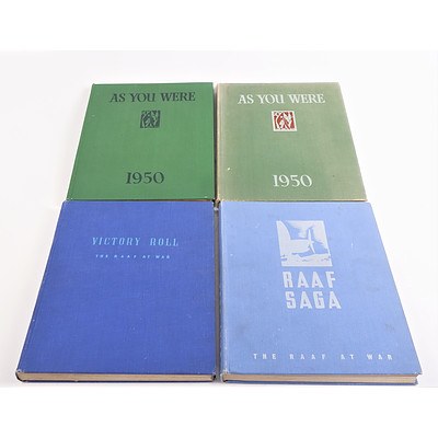 Four Australian War Memorial Books Including First Editions Victory Roll, As You Were 1950, RAAF Saga and As You Were