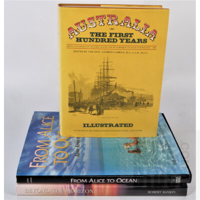 Three Books Relating to Australian Local History Including From Alice to Ocean by R Davidson, Beyond the Horizon by R Rankin and More