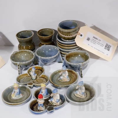 Collection of Wade Pottery Pin Dishes, Small Figures and Vases