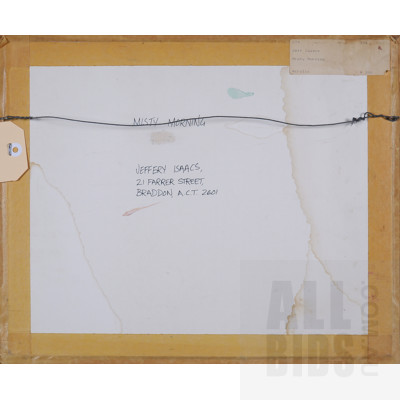 Jeff Isaacs (born 1936), Misty Morning, Acrylic on Card, 27 x 34 cm