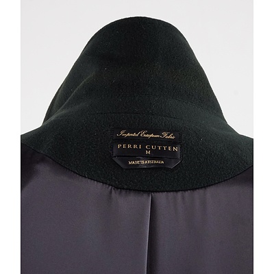 Perri Cutten Loden Green Three Quarter Length Coat - Wool/Cashmere Blend in Original Dust Bag