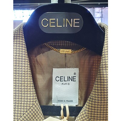 Celine Paris Tailored Houndstooth Jacket with Original Designer Hanger