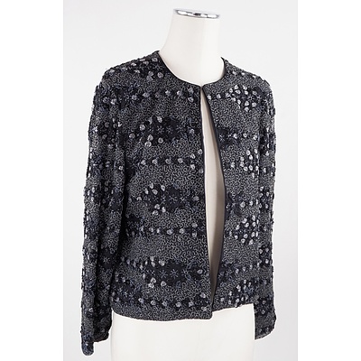 Riece Beaded Evening Jacket - 100% Silk with Rayon Lining