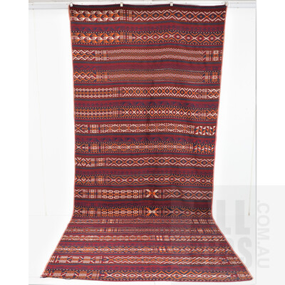 Large Vintage Persian Hand Woven Wool Jajim Kilim
