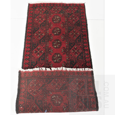 Afghan Turkman Hand Knotted Wool Runner