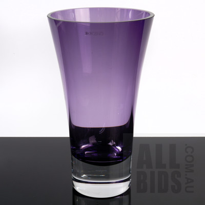 Tall Krosno Purple Art Glass Vase