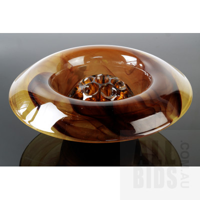 Vintage Davidson Glass Float Bowl with Frog