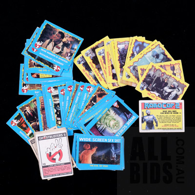Collection of Vintage Ghostbusters and Robocop Collectors Cards, Circa 1989-90
