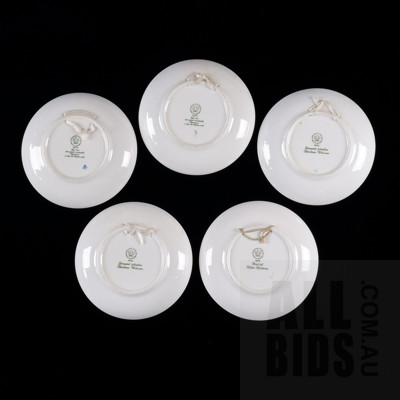 Five Vintage Bing and Grondahl Copenhagen Cabinet Plates, Including White Christmas, Christmas Welcome and More