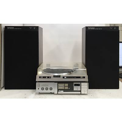 Record Player, Audio Tuner and Pair of Speakers, Lot Of 4