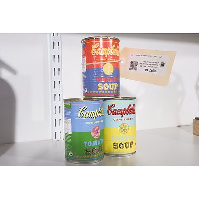 Three Limited Edition '50 Years the Art of Soup' Andy Warhol Tribute Cans