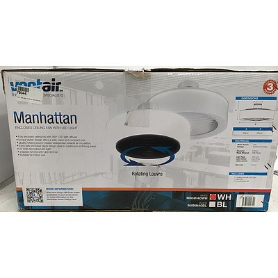 Ventair Manhattan Enclosed Ceiling Fan With Led Light