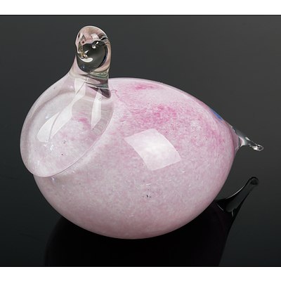 Meri Lasi Finland Hand Blown Studio Glass Grouse Figurine with Original Label