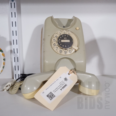 Vintage Wall Mount Rotary Dial Telephone, Middle East/Europe
