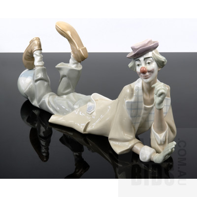 Lladro Lounging Clown Figurine
