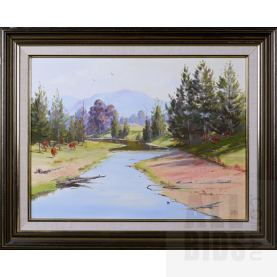 Bill O'Shea (born 1934), Bellinger River 1987, Oil on Board, 44.5 x 59.5 cm 