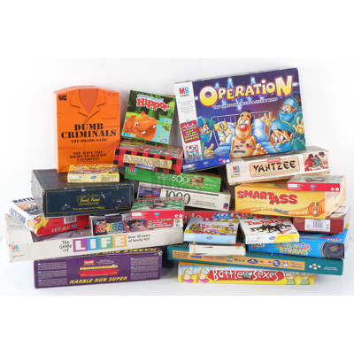 Large Assortment of Boardgames Including Operation, The Game of Life, and Monopoly