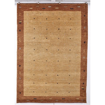 Afghan Gabbeh Nomadic Hand Knotted Thick Wool Rug