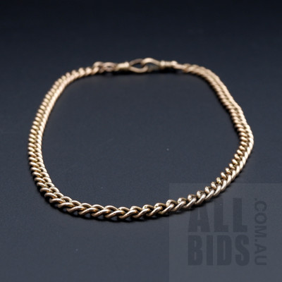 9ct Rose Gold Fob Chain, 27.9g