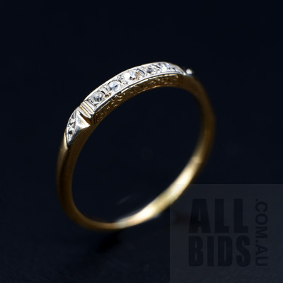 Antique 18ct Yellow Gold Diamond Ring, 2.4g