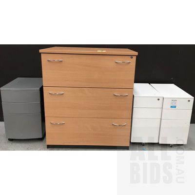 Large Assortment Of Office Storage Cabinets And One Table