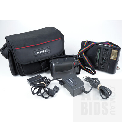 Vintage Blaupunkt FV86 Video Camera Recorder with Accessories and Case, and Kodak Colorburst 250 Instant Camera