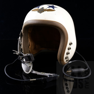Admiral US Navy Jet Pilots helmet with Attached Mic and Chin Rest Circa 1960s