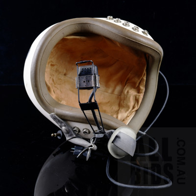 Admiral US Navy Jet Pilots helmet with Attached Mic and Chin Rest Circa 1960s