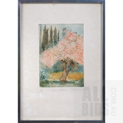 Delia Delafield, Almond Blossom, Etching, 16 x 11.5 cm