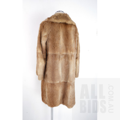 Vintage Land Otter Fur Coat with Gold Brocade Lining Circa 1930s