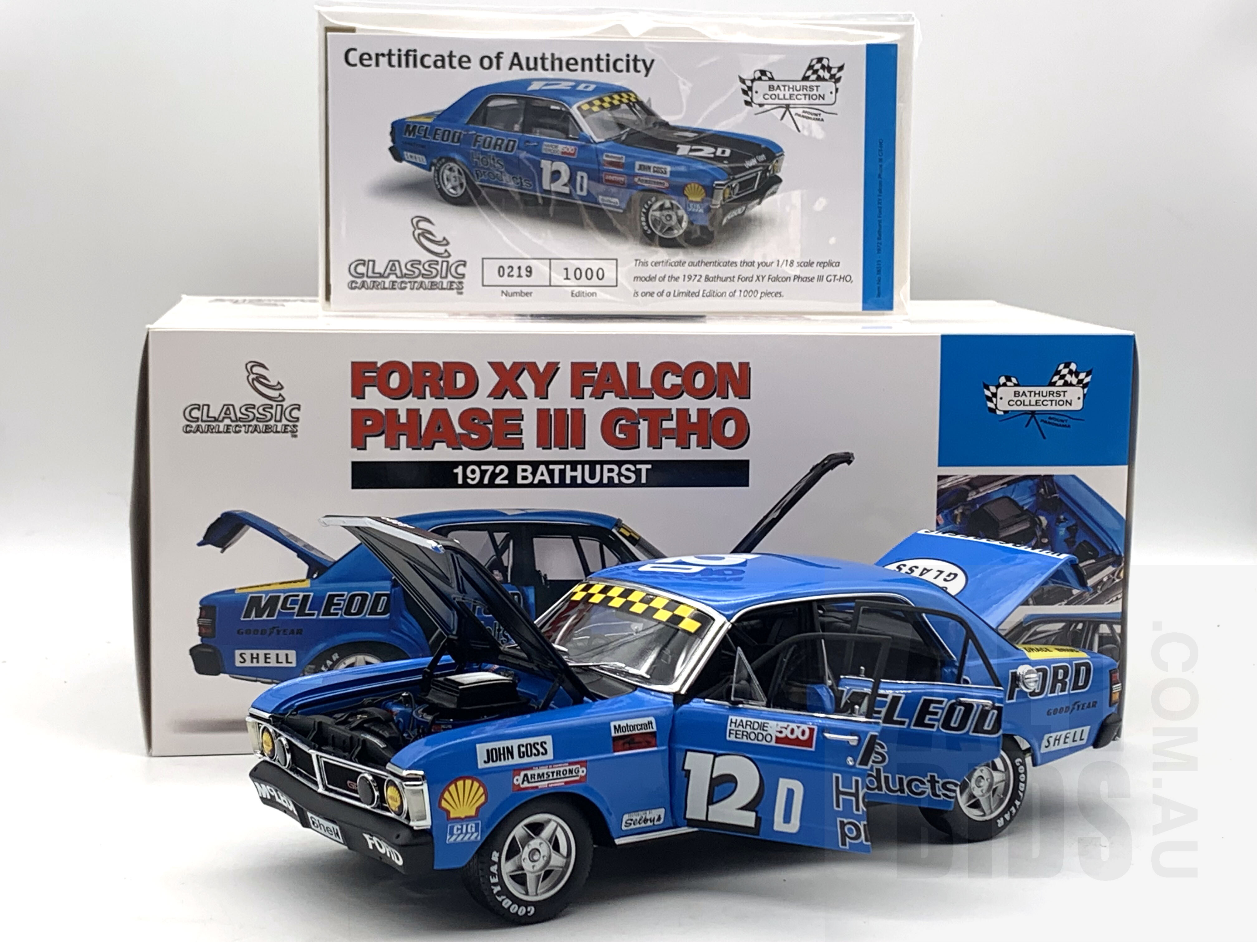 Classic Carlectables John Goss Ford XY Falcon Phase III GT-HO Bathurst  219/1000 1:18 Scale Model Car