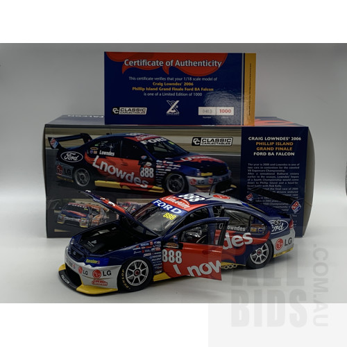 Classic Carlectables 2006 Ford BA Falcon Team Lownds 403/1000 1:18 Scale Model Car