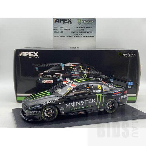 Apex Replicas 2018 Ford FGX Falcon Team Monster Energy 239/474  1:18 Scale Model Car